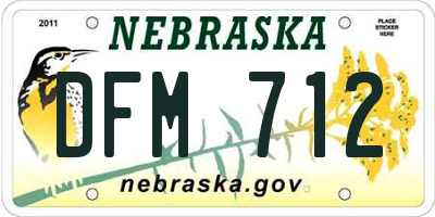 NE license plate DFM712