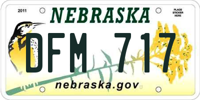 NE license plate DFM717