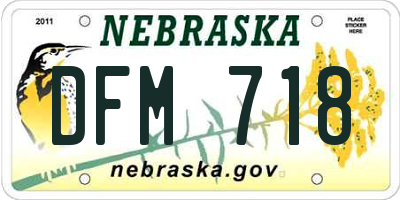 NE license plate DFM718