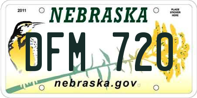 NE license plate DFM720