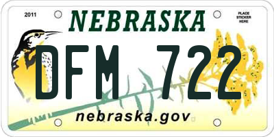 NE license plate DFM722