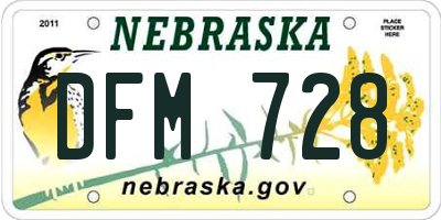 NE license plate DFM728