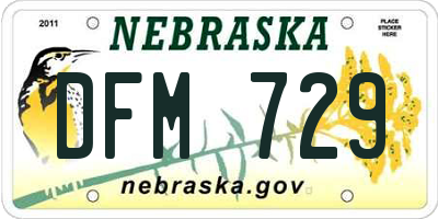 NE license plate DFM729