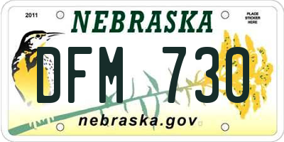 NE license plate DFM730