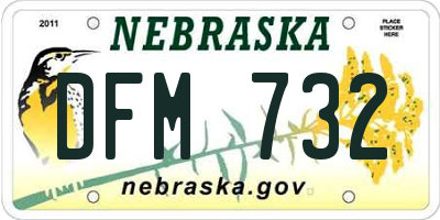 NE license plate DFM732