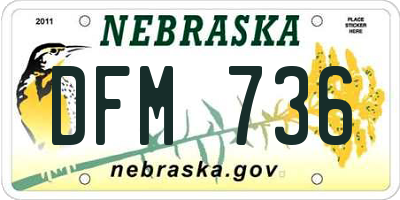 NE license plate DFM736