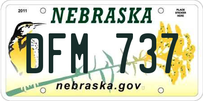 NE license plate DFM737