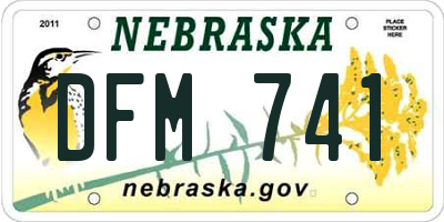NE license plate DFM741