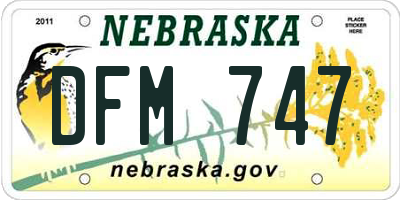NE license plate DFM747