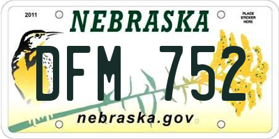 NE license plate DFM752