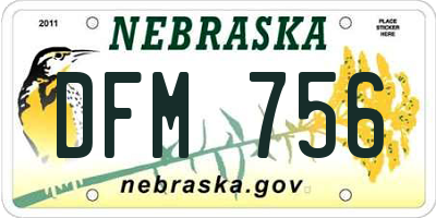 NE license plate DFM756