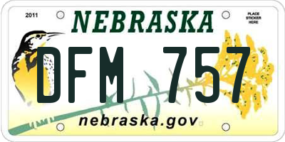 NE license plate DFM757