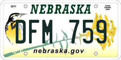 NE license plate DFM759