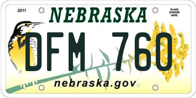 NE license plate DFM760