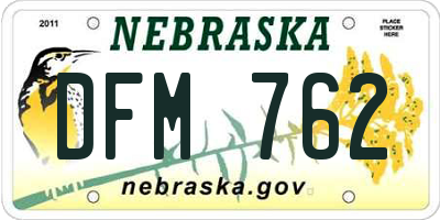 NE license plate DFM762