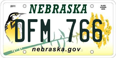 NE license plate DFM766