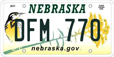 NE license plate DFM770