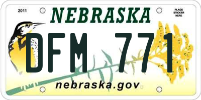 NE license plate DFM771
