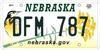 NE license plate DFM787
