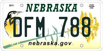 NE license plate DFM788