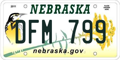 NE license plate DFM799