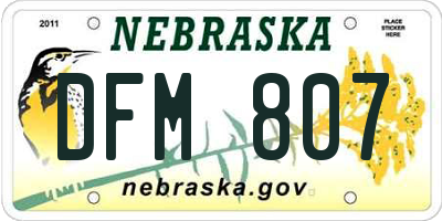 NE license plate DFM807