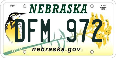 NE license plate DFM972
