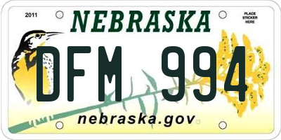 NE license plate DFM994
