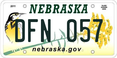 NE license plate DFN057