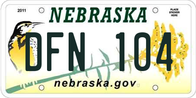 NE license plate DFN104