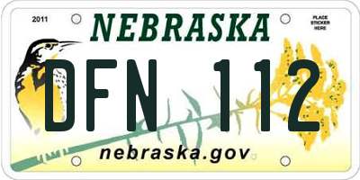 NE license plate DFN112