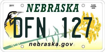 NE license plate DFN127