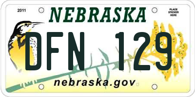 NE license plate DFN129