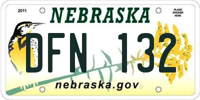 NE license plate DFN132