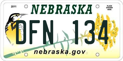 NE license plate DFN134