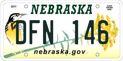 NE license plate DFN146