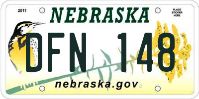 NE license plate DFN148