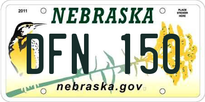 NE license plate DFN150