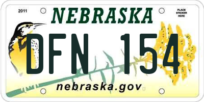 NE license plate DFN154