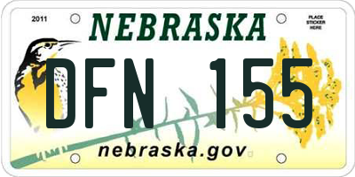 NE license plate DFN155