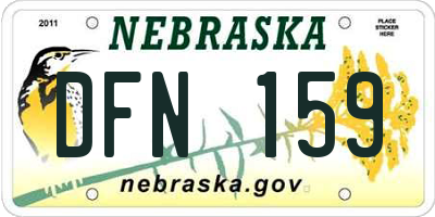 NE license plate DFN159