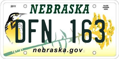 NE license plate DFN163