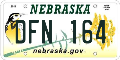 NE license plate DFN164