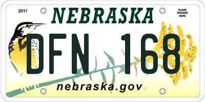 NE license plate DFN168