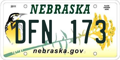 NE license plate DFN173