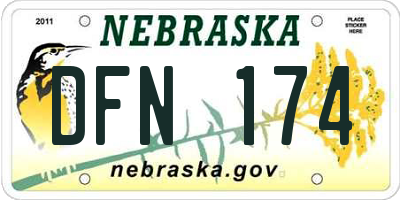 NE license plate DFN174