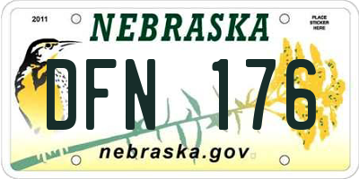 NE license plate DFN176
