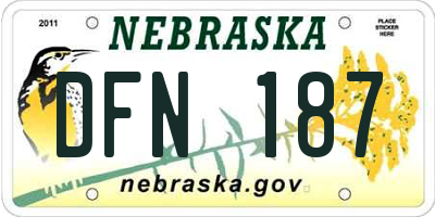 NE license plate DFN187
