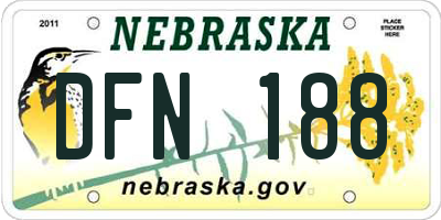 NE license plate DFN188