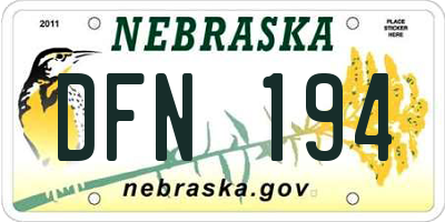 NE license plate DFN194